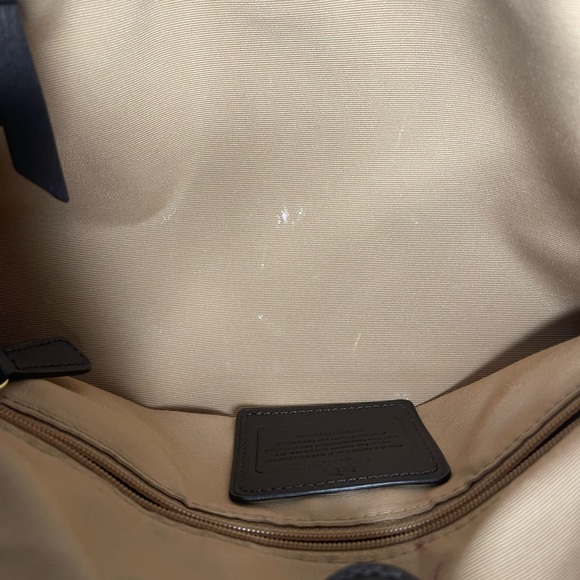 Coach Carry All Signature Brown Green Drawstring Tote Purse - Picture 10 of 16